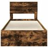vidaXL Bed Frame Smoked Oak and Silver 75 x 190 cm Engineered Wood