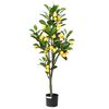 vidaXL Artificial Lemon Tree 136 Leaves 120 cm Green