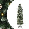 vidaXL Artificial Slim Christmas Tree Green and White 240 cm