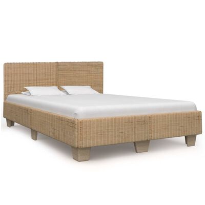 vidaXL Handwoven Bed Frame Real Rattan 160x200 cm