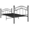 vidaXL Bed Frame without Mattress Black Metal 100x200 cm