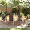 vidaXL 9 Piece Garden Dining Set Solid Wood Acacia and Textilene