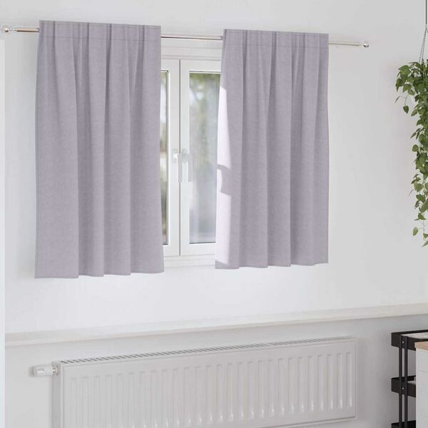 vidaXL Blackout Curtains with Rings 2 pcs Metal Grey 140 x 140 cm