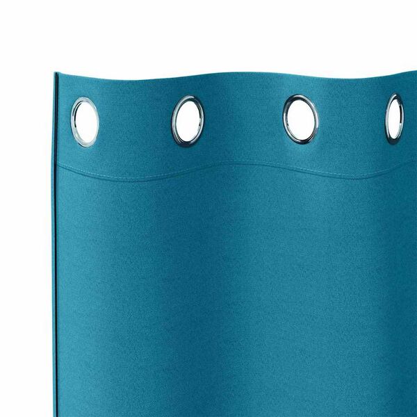 vidaXL Blackout Curtains with Rings 2 pcs Turquoise 245 x 140 cm
