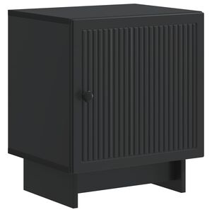 vidaXL Bedside Cabinet Black 43 x 34.5 x 50 cm Engineered Wood