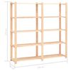 vidaXL 5-Tier Storage Racks 2 pcs 170x38x170 cm Solid Pinewood 500 kg