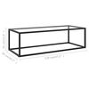 vidaXL Coffee Table Black with Tempered Glass 120x50x35 cm