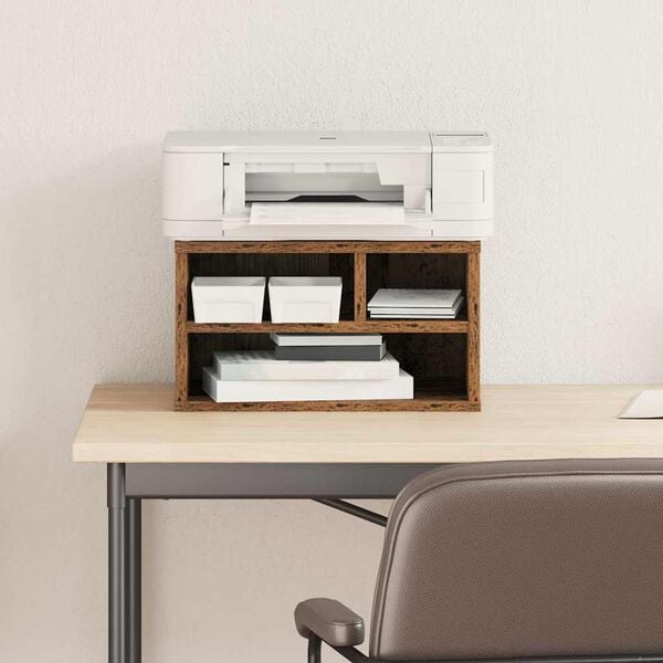 vidaXL Printer Stand Old Wood 40 x 32 x 22.5 cm Engineered Wood