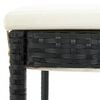 vidaXL Garden Bar Stools with Cushions 4 pcs Black Poly Rattan