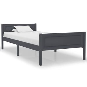 vidaXL Bed Frame without Mattress Solid Pinewood Grey 100x200 cm