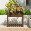vidaXL Planter with Shelf Honey Brown 82.5x34.5x81 cm Solid Wood Pine