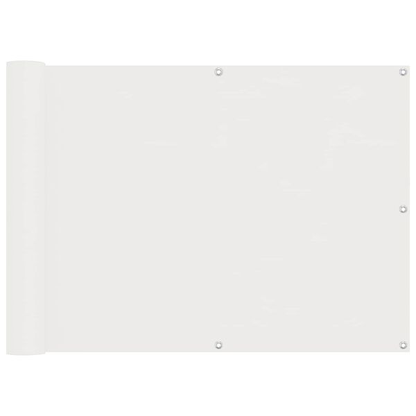 vidaXL Balcony Screen White 75 x 200 cm PU coated oxford alu