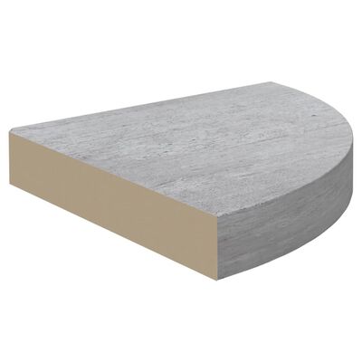 vidaXL Wall Corner Shelf Concrete Grey 25x25x3.8 cm MDF