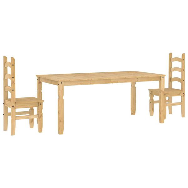 vidaXL 3 Piece Dining Set Panama Solid Wood Pine