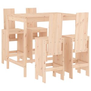 vidaXL 5 Piece Garden Bar Set Solid Wood Pine