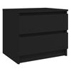 vidaXL Bed Cabinets 2 pcs Black 50x39x43.5 cm Engineered Wood