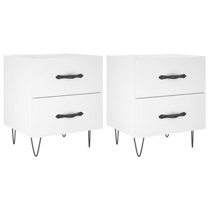 vidaXL Bedside Cabinets 2 pcs White 40x35x47.5 cm Engineered Wood