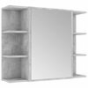 vidaXL Bathroom Mirror Cabinet Concrete Grey 80x20.5x64 cm Engineered Wood