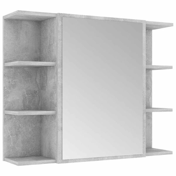 vidaXL Bathroom Mirror Cabinet Concrete Grey 80x20.5x64 cm Engineered Wood