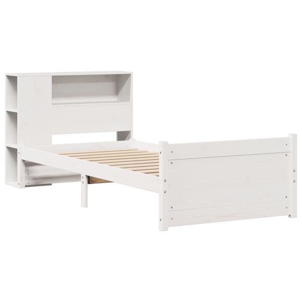 vidaXL Bookcase Bed without Mattress White 100x200cm Solid Wood Pine