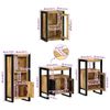 vidaXL Bathroom Furniture Set with Door 4 pcs Brown Soild Mango Wood