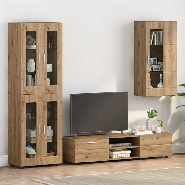 vidaXL Wall-mounted Cabinet with Storage Artisan oak 55 x 29 x 100 cm