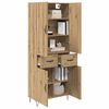vidaXL Highboard 2 pcs Artisan Oak Engineered Wood and Glass
