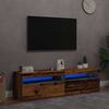 vidaXL 2 Piece TV Cabinet Set with LED Lights Old Wood Engineered Wood