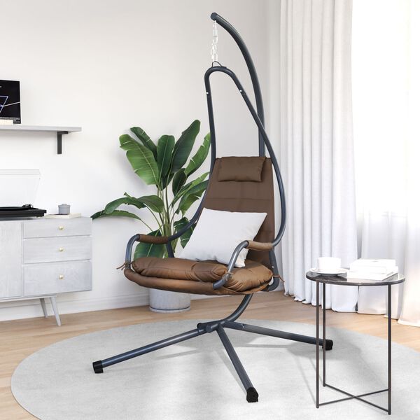 vidaXL Hanging Egg Chair Folding Coffee 94 x 107 x 196.5 cm Steel