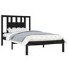 vidaXL Bed Frame without Mattress Black Solid Wood 100x200 cm (810011+818659)