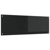 vidaXL Kitchen Backsplash Black 120 x 40 cm Tempered Glass