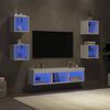 vidaXL 7 Piece TV Wall Units with LED White Engineered Wood