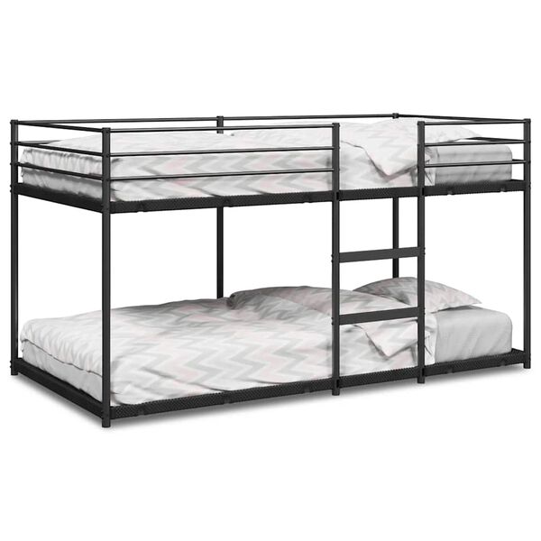 vidaXL Bunk Bed without Mattress Black 100x190 cm Steel