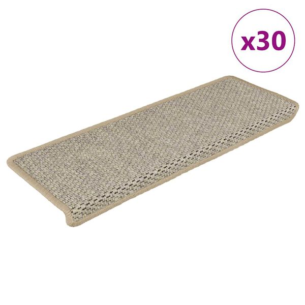 vidaXL Stair Mats Self-adhesive Sisal-Look 30 pcs 65x21x4 cm Green