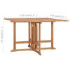 vidaXL Folding Garden Dining Table 110x110x75 cm Solid Wood Teak