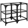 vidaXL Coffee Tables with Transparent Glass Top 2 pcs 30x30x45 cm Steel