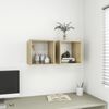 vidaXL Wall Cabinet White and Sonoma Oak 37x37x37 cm Engineered Wood