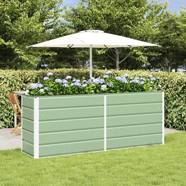 vidaXL Planter Pastel Green 195 x 50 x 77 cm Galvanised Steel