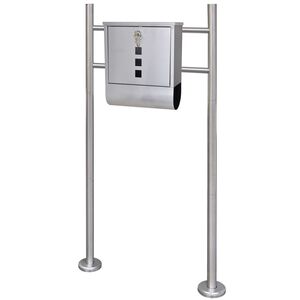 vidaXL Mailbox on Stand Stainless Steel