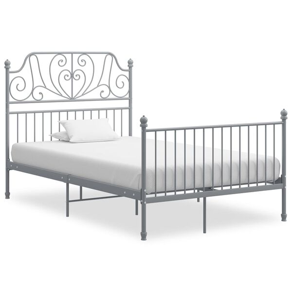 vidaXL Bed Frame without Mattress Grey Metal 120x200 cm