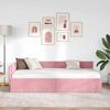vidaXL Corner Bed Frame with Headboard Pink 90 cm x 200 cm Velvet