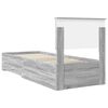 vidaXL Bed Frame Grey Sonoma and Silver 75 x 190 cm Engineered Wood