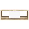 vidaXL Coffee Table White and Sonoma Oak 102x50x36 cm Engineered Wood