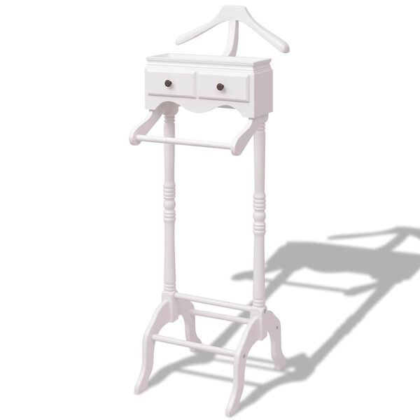 vidaXL Clothing Rack with Cabinet Wood White