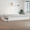 vidaXL Bed Frame without Mattress with Drawers White Super King