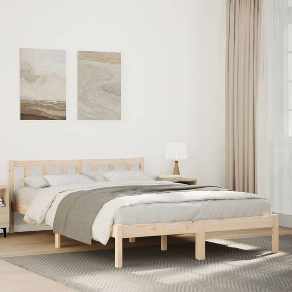 vidaXL Extra Long Bed Frame without Mattress 140x220 cm Solid Wood Pine