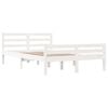 vidaXL Bed Frame without Mattress White Solid Wood 135x190 cm Double Double