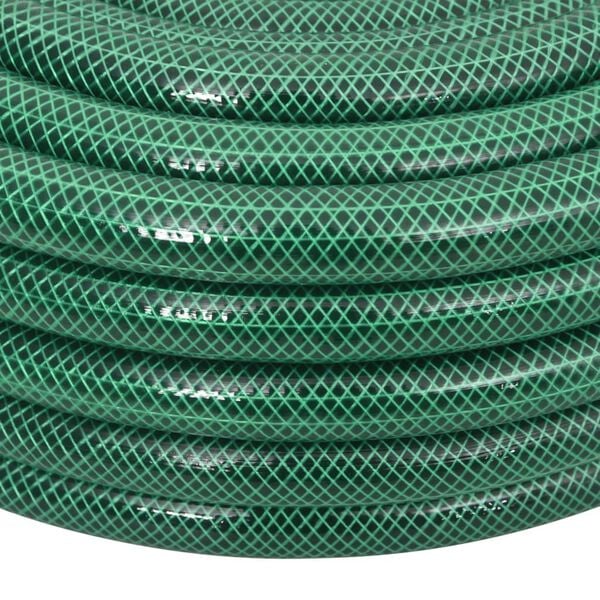 vidaXL Garden Hose with Fitting Set Green 0.75" 30 m PVC