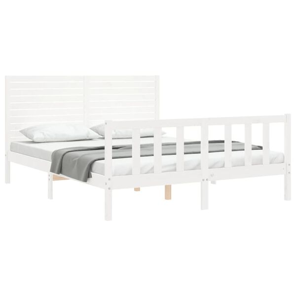vidaXL Bed Frame without Mattress White 160x200 cm Solid Wood Pine