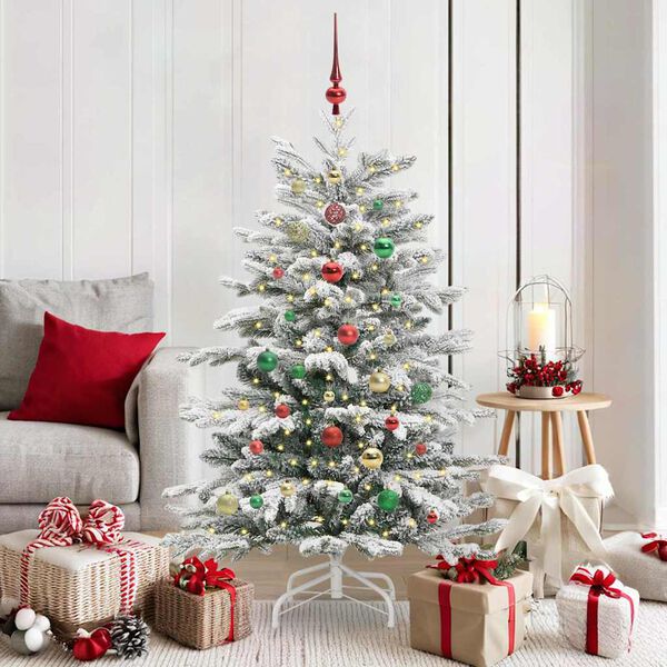 vidaXL Artificial Hinged Christmas Tree White 150 cm PE and PVC